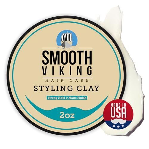 Smooth Viking Hair Clay for Men - Strong Hold, Hair...