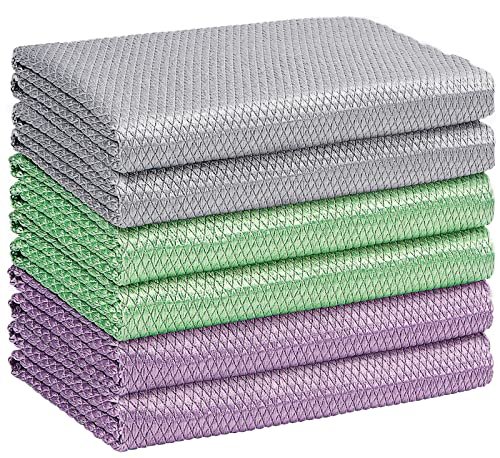 HOMEXCEL Microfiber Glass Cleaning Cloths-6PK, 16