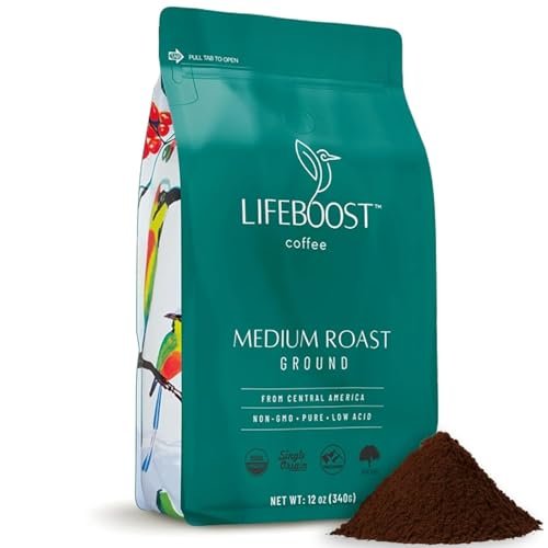 Lifeboost Coffee Ground Medium Roast Coffee - Low Acid...