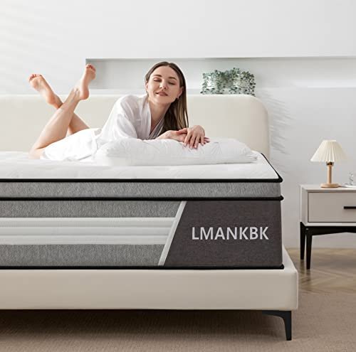 LMANKBK Queen mattress, 12 Inch Innerspring Hybrid...