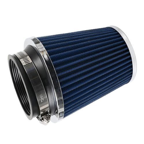 Clamp-On Cold Air Intake Filter, High Performance, Washable...