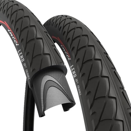 Fincci Pair 26 inch Bike Tires - Foldable Slick 26...
