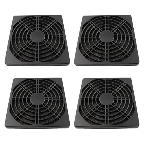 Adyoney 4 Pcs 120mm Black Square Plastic Cooling Fan...