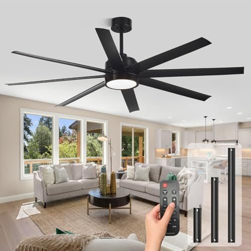 Modern Ceiling Fans with Lights, 65 Inch Ceiling Fan with...