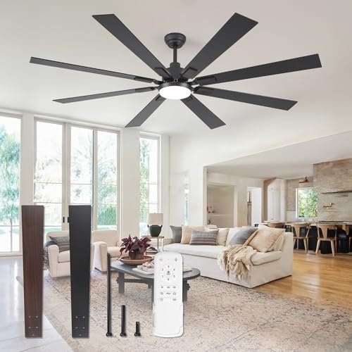 ZMISHIBO 72 inch Large Ceiling Fans with Lights and...