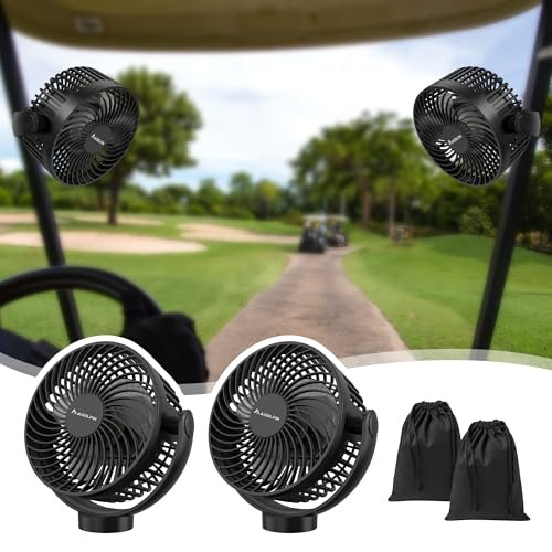 2-Pack Magnetic Golf Cart Fan Rechargeable, 12000mAH...