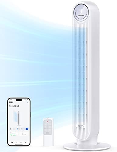 Dreo Tower Fan for Bedroom, 25ft/s Smart Standing Fans,...