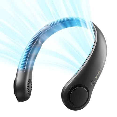 JISULIFE Portable Neck Fan, Hands-Free Bladeless, 5 Speeds,...