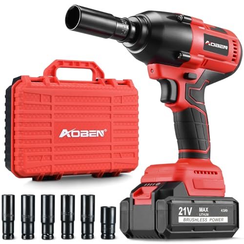 AOBEN Cordless Impact Wrench 1/2 Inch, Power Impact Gun...