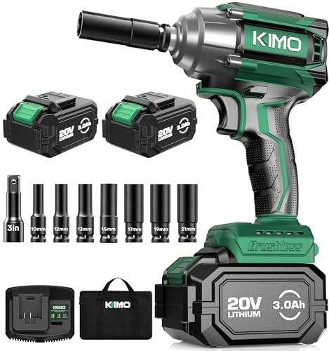 KIMO Impact Wrench 1/2 Cordless,550N.m/406ft-lbs Max Torque...