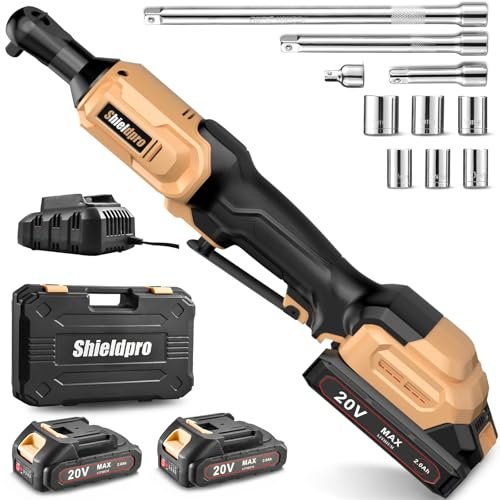 SHIELDPRO 20V Electric Ratchet Wrench Set, 3/8
