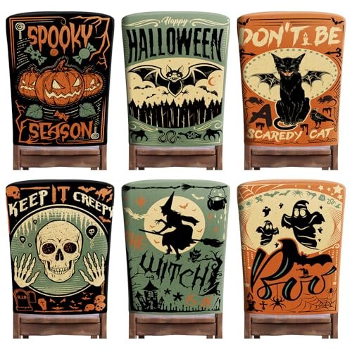 Moukeren 6 Pcs Halloween Chair Cover Set Gothic Halloween...