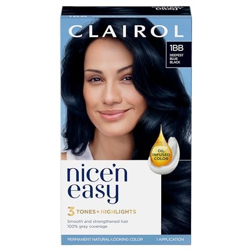 Clairol Nice'n Easy Permanent Hair Dye, 1BB deepest blue...