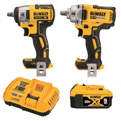DEWALT 20V MAX Impact Wrench, Cordless 2-Tool Combo Kit,...