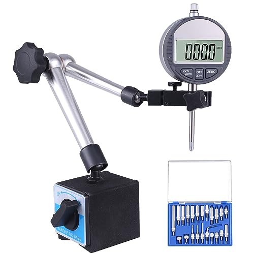 Electronic Digital Dial Indicator with Magnetic Base Holder...
