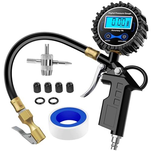 Nilight 50026R Digital Tire Inflator Pressure Gauge,250 PSI...