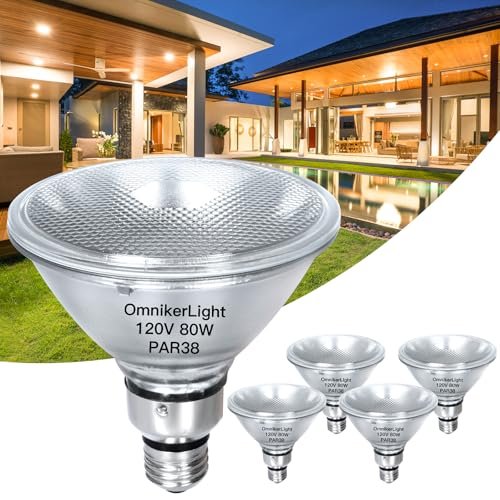 PAR38 Flood Light Bulbs, 80W 120V Halogen Bulb Dimmable,...