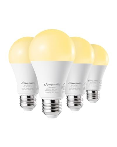 DEWENWILS 4-Pack Dimmable LED A19 Light Bulb, 800 Super...