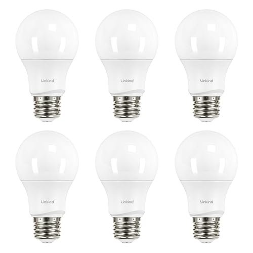 Linkind A19 LED Light Bulbs Dimmable, 60W Equivalent, 2700K...