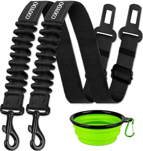 COOYOO Dog Seat Belt,3 Piece Set Retractable Dog Car...