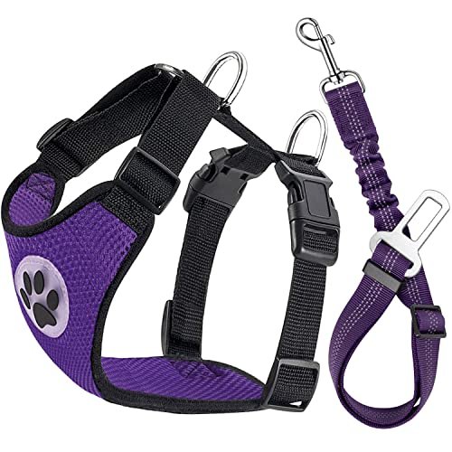 Lukovee Dog Safety Vest Harness with Seatbelt, Seat Belt...