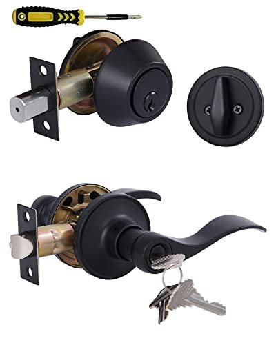 Keyed Alike Front Door Lever Lockset with Single Cylinder...