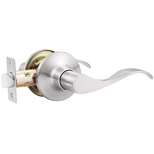 GOBEKOR 1 Pack Passage Lever Door Handles Satin Nickel...