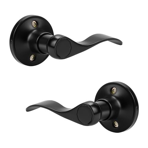 Probrico 1 Pair Black Wave Style Dummy Door Lever for...