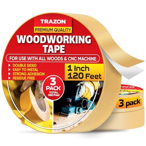 Double Sided Woodworking Tape Super Strong, 3 Pack, 1...
