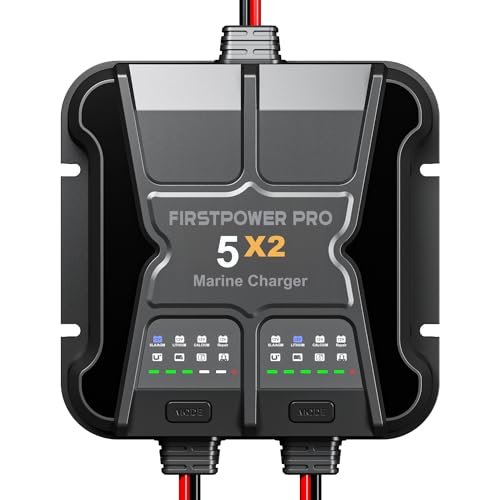 2 Bank Marine Battery Charger 5X2, 10A (5A/Bank) - 12V...