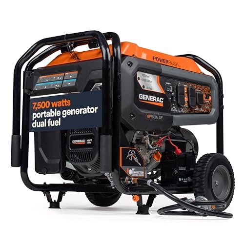 Generac 8011 GP7500E 7,500-Watt Dual-Fuel Compatible...