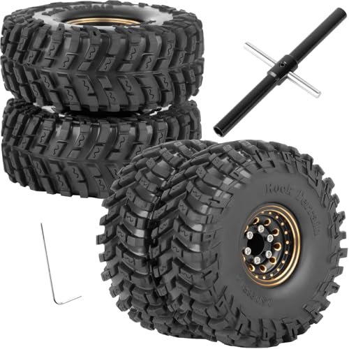 RcarmubWow 1.0 Beadlock Dually Wheels and Tires for 1/24...