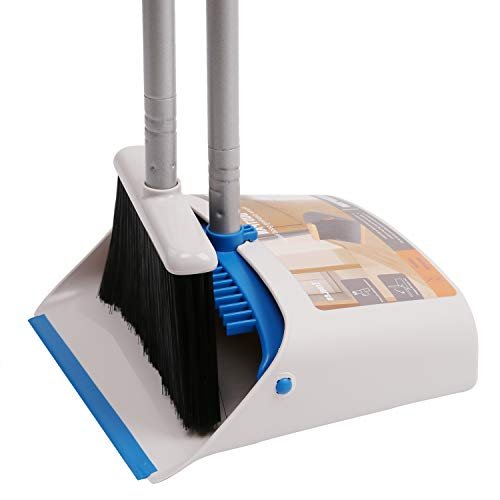 TreeLen Long Handle Broom and Dustpan Set,Upright Dust Pan...