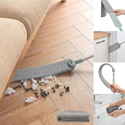 Dust Brush Under Appliance Microfiber Duster with Extension...