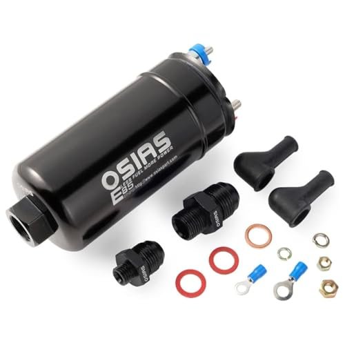 OSIAS 380LPH Inline External E85 Compatible Fuel Pump 10AN...