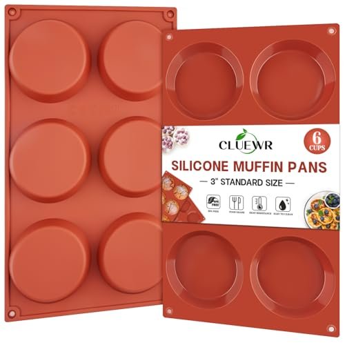 Silicone Muffin Top Pans, 3 Inches Non-Stick Egg Molds...