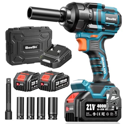 SEESII Impact Wrench 886 FT-LBS(1200N.m) 2900IPM 1/2 Impact...
