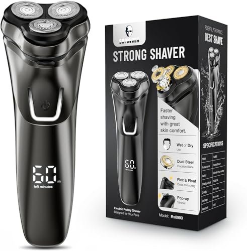 Electric Razor for Men Cordless: Wet/Dry Rotary Shaver...