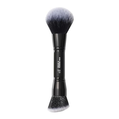 e.l.f. Dual-Ended Cream + Powder Brush, Two-in-One Makeup...
