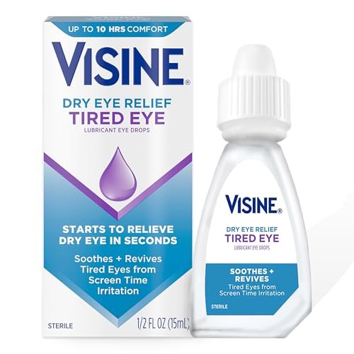 Visine Dry Eye Relief Tired Eye Lubricant Eye Drops,...