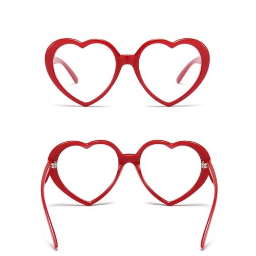 WHHJM Non-prescription Glasses for Women Heart Shaped Frame...