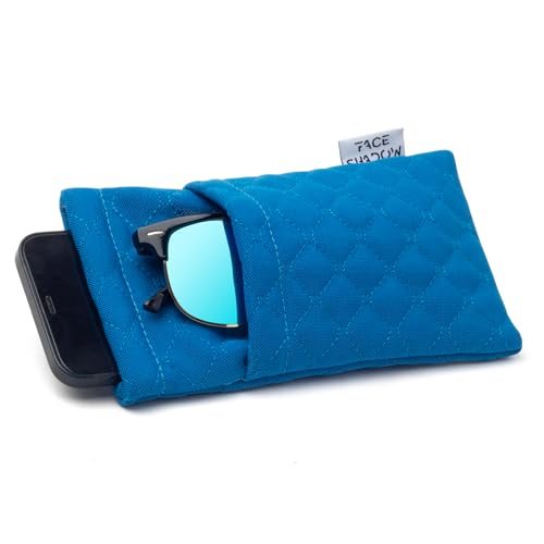 Face Shadow Large Double Eyeglasses Case Squeeze Top Soft...