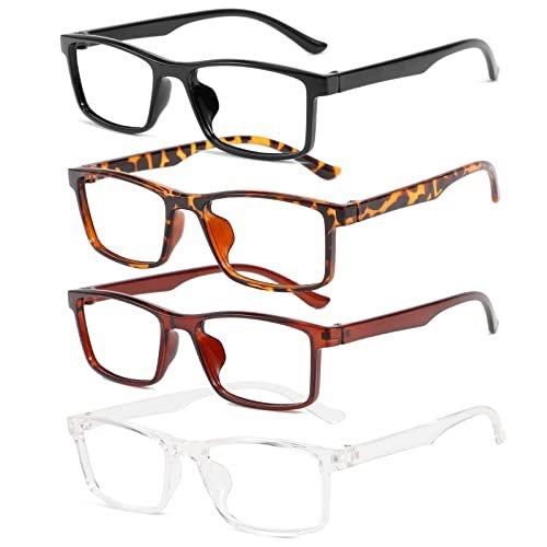 Przene 4 Pack Rectangle Blue Light Blocking Glasses,Anti...