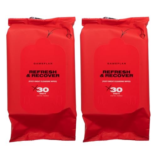 GamePlan Post-Sweat/Workout Sport Face & Body Wipes,...