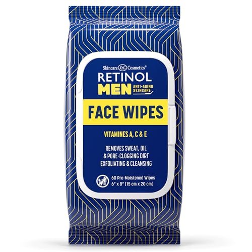 LIVAURA Men Facial Wipes Anti-Aging Cleansing Towelettes -...