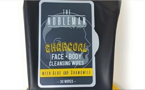 Nobleman The Face & Body Cleansing Wipes, Charcoal, 30 count
