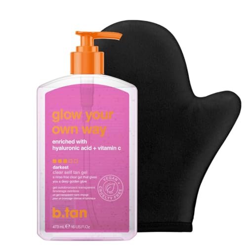 b.tan Best Clear Self Tanning Gel with Mitt Kit |...