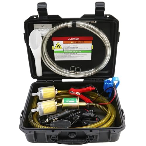 MILADO 12V Fuel Transfer Pump Set, Gasoline Transfer Pump...