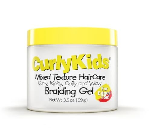 CurlyKids Braiding Gel – Gentle Hold Kids Hair Gel for...