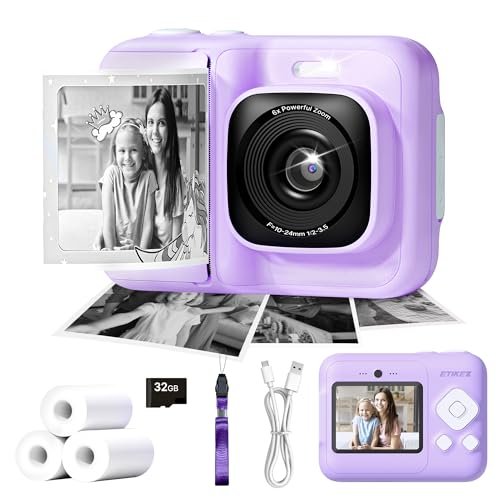 ETIKEZ Kids Camera, 1080P Instant Digital Print Camera for...